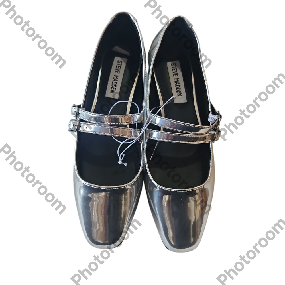 Steve Madden Bensonn Woman Metallic Silver Women's Mary Jane Flat Size 8M